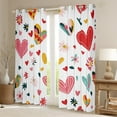 thumbnail image 2 of Erosebridal Love Heart Curtains Pack of 2 (42x63),Pink Red 30%-50% Black Out Curtains,Teenager Bedroom Decor, 2 of 6