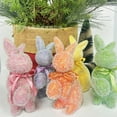 thumbnail image 4 of Easter Flocked Bunnies, Flocking Rabbit Figurines with Bow Ties, Adorable Spring Tabletop Ornaments for Home Garden Decor, Bunnies Decoration for Easter Celebration Table Decor C, 4 of 9
