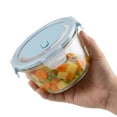 thumbnail image 4 of 4-Pack 25oz (3 Cup) Glass Food Storage Containers with Lids, Airtight Borosilicate Glass Meal Prep Bowls, Microwave & Dishwasher Safe, 5.3x4.3 Inches, 4 of 6