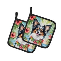 Papillon Luau Pair of Pot Holders
