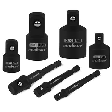 HORUSDY Impact Grade Socket Adapter Set 7pc Extension Bit  1/4" 3/8" 1/2" Driver Reducer