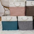thumbnail image 4 of Collapsible Linen Storage Basket With Liner For Toy Organization In Bedroom Or Living Room Basket Storage,c, 4 of 5