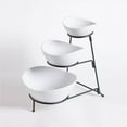 thumbnail image 2 of Gracious Dining 3 Tier Bowl Server Set with Metal Stand in White, 2 of 3