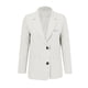 thumbnail image 4 of Blazer de mujer de color liso con bolsillos y botones, manga larga, cuello vuelto, chaqueta de traje para mujer, parte superior de poliéster, 4 of 4