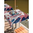 thumbnail image 2 of Outdoor Tablecloth with Umbrella Hole for Patio/Picnic/Party/Camping, Anniversary USA Flag Waterproof Table Cloth Square Cover Washable, Eagle American Retro (60"x 60"), 2 of 9