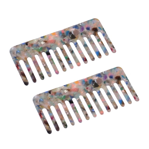 Vocoste Hair Comb Wide Tooth Hair Care for Thick Curly Hair Detangling Comb Anti-Static 2.5mm Thick Multicolor 2 Pcs