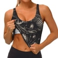 thumbnail image 3 of Naloa Monochrome Mushroom Artwork Sports Bras for Women,Sports Bras for Women High Support with Removable Pads-Large, 3 of 8