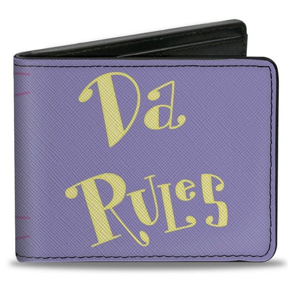 Nickelodeon Wallet, Bifold, The Fairly OddParent Da Rules Book Lavender Yellow, Vegan Leather