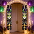 thumbnail image 4 of Gumesh Mardi Gras Hanging Banners - Set of 2 Purple, Gold & Green Carnival Party Flags, Festival Ceiling Decor, Party Holiday Hanging Backdrop Sign Favors Supplies for Home Wall Door, 4 of 6