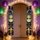 thumbnail image 4 of Decoraciones para fiestas de carnaval | Banderas y pancartas colgantes para el festival de Mardi Gras | Banderines decorativos de poliéster multicolor de 180 x 30 cm para jardín, patio o entrada, 4 of 6