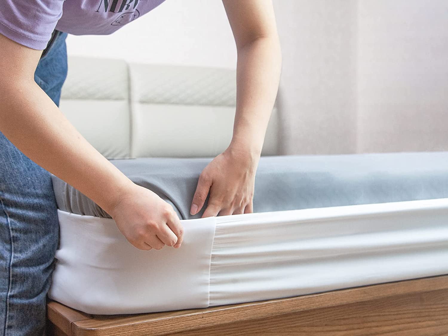 Bed Sheet Holder, Full Bed Fitted & Flat Sheet Straps, Tight Sheet