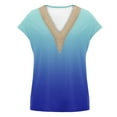 thumbnail image 4 of Zpanxa Womens Summer Tops 2024 Short Cap Sleeve Cute Shirts Trendy Tank Tops Loose Fit Lace Print T Shirts Blouses Fashion Casual Tunic Tops Sky Blue B L, 4 of 5