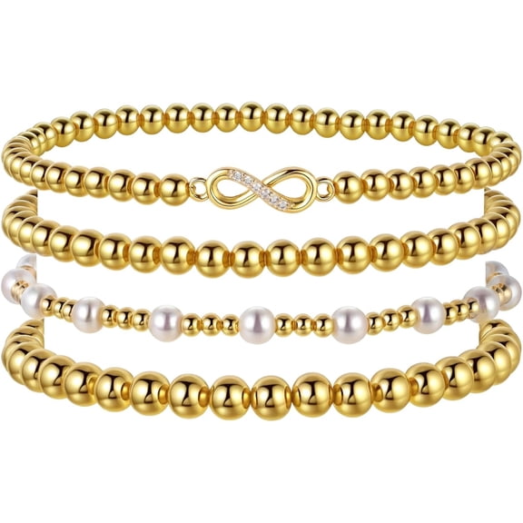 Bowknot Beaded Bracelet,Gold-Plated Elastic Bracelet, Christmas and Valentine's Day Gift, Women's Fashion Jewelry.