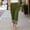*Green, variant on Women's Elastic Waist Harem Capri Pants,Side Pocket Contrast Hem Baggy Linen Cropped Trousers Khaki,Women's Plus XXL