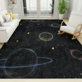 thumbnail image 1 of Cartoon Black Galaxy Starry Sky Area Rug 5x6ft Modern Abstract Galaxy Space Planet Rugs Machine Washable with Anti-Slip Backing Easy Clean Carpet for Living Room Bedroom Home Office, 1 of 6