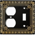 thumbnail image 4 of Metal Light Switch Plate Cover Elegant Victorian Floral Frame Black FRA076, 4 of 13