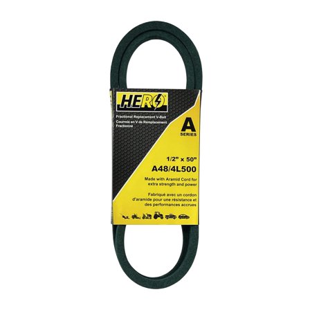 HERO® 1/2 inch x 50 inch Aramid Kevlar Lawn Mower Belt Replacement For Reference A48 4L500