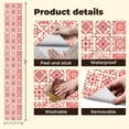 thumbnail image 5 of Mexican Talavera Peel and Stick Wallpaper Red White Tile Floral Geometric pink Wall Mural 17.7in x 9.8ft Self Adhesive Removable Wall Paper Renter Friendly Wallpaper for Bedroom, 5 of 8