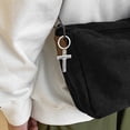 thumbnail image 3 of Llavero con cruz de acero inoxidable, colgante grabado, regalo para amigos, elegante llavero cristiano para bolso, cartera o llaves de coche., 3 of 6