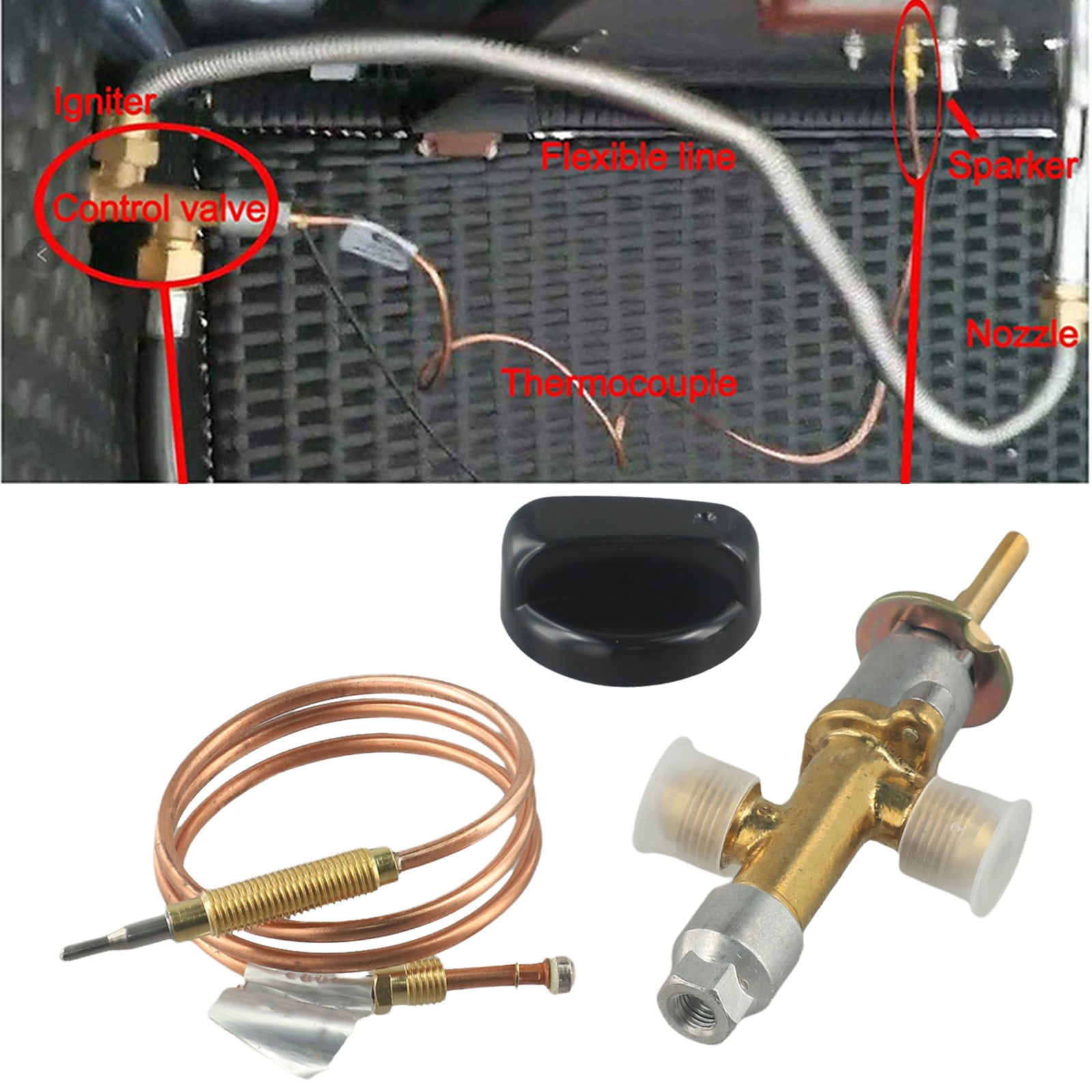 1 Set Valve Components Replace Gas Patio Heater Thermocouple Sensor & Dump Switch Main Control Valve For Barbecues And Ovens