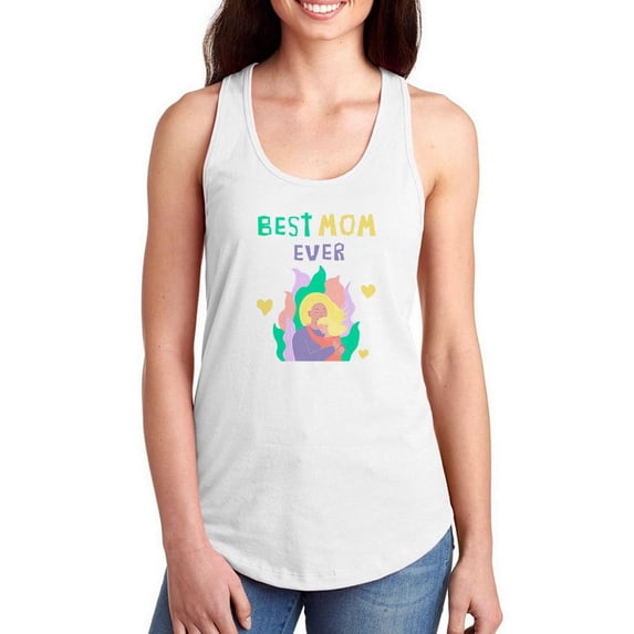 Best Mom Ever Pastel Color Racerback Tank Women -Image by Shutterstock, Female x-Small