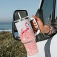 thumbnail image 3 of Flamingo Gift for Flamingo Lover,Flamingo Tumbler 40 oz with Handle Straw Insulated Stainless Steel (Flamingo), 3 of 6