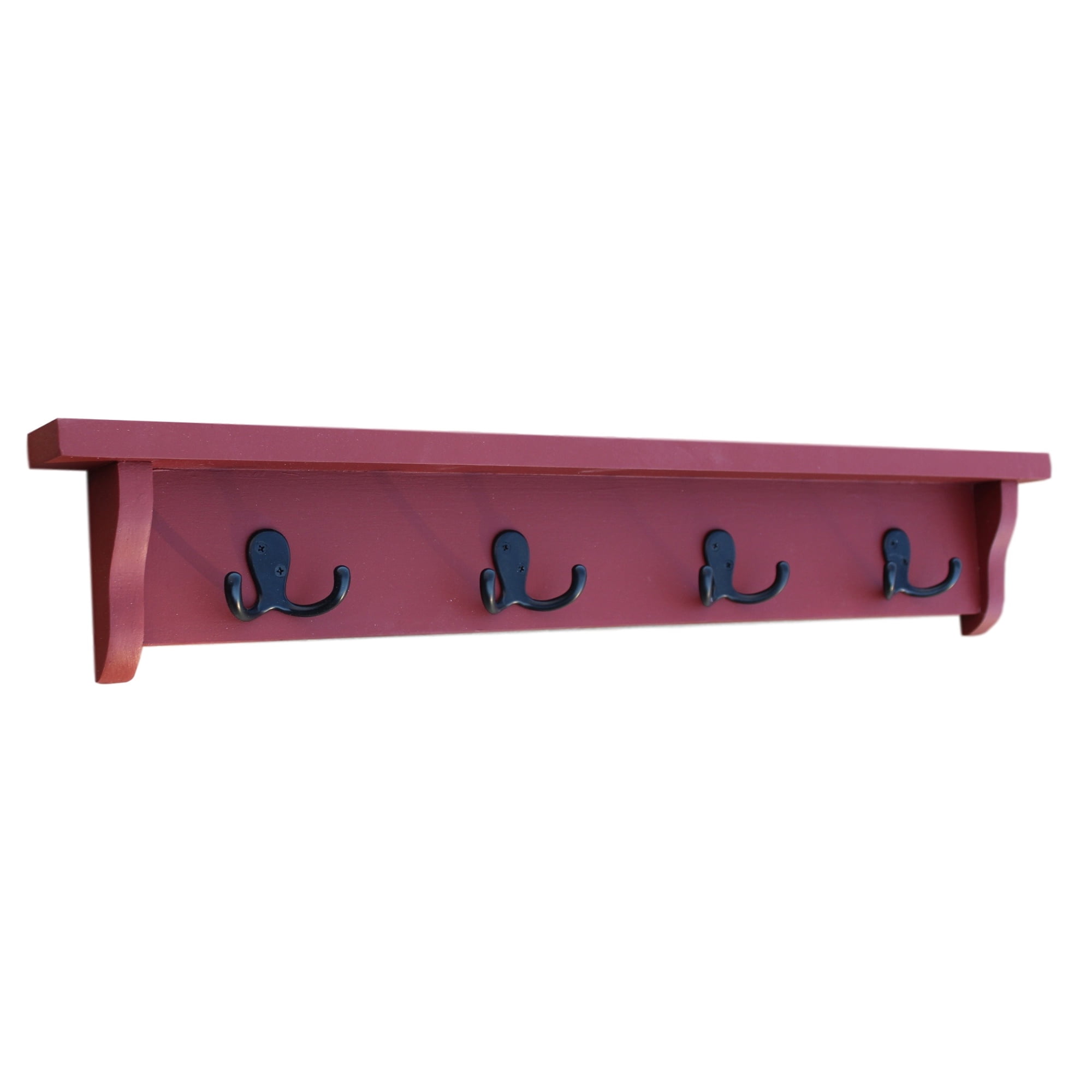 Small Shelf with Four Coat Hooks