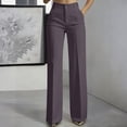 thumbnail image 2 of Inglocry Dress Pants Women 2026 Fashion High Waist Straight Leg Office Work Slacks Business Casual Trousers with Pockets Purple M, 2 of 7