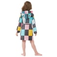 thumbnail image 7 of FORMRS Niños Bathrobe Unisex Hooded Robe Soft Plush Pajamas Sleepwear, Size 10-12T, Pink Checkered Pattern, 7 of 7