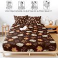 thumbnail image 5 of Queen Size Fitted Sheet Set - White Pumpkins Fall 3 Piece Bedding Sets 16" Deep Pocket Fitted Sheet with 2 Pillowcases, Thanksgiving Maple Leaves Brown Brushed Microfiber Hotel Luxury Bed Sheets, 5 of 9