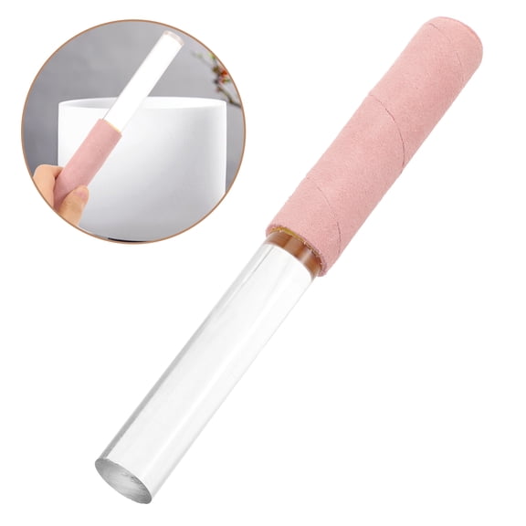 WHAMVOX Crystal Singing Bowl Mallet Acrylic Singing Bowl Mallet Musical Instrument Mallet with Storage Bag