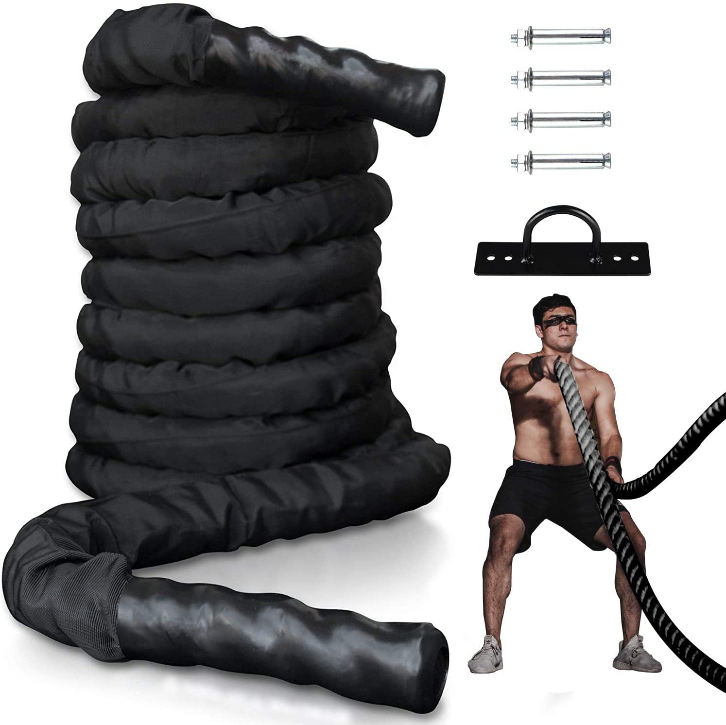 GEARDO CORE Battle Rope Poly Dacron Exercise Undulation Ropes Gym Muscle Toning 