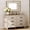 Beige, variant on WAMPAT Farmhouse Dresser for Bedroom, 53 Inch Farmhouse Wood Storage Cabinet with 6 Drawers, Rustic Chest of Drawers for Living Room & Hallway