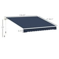 thumbnail image 2 of 10' x 8' Retractable Awning, Patio Awnings, Sunshade Shelter w/ Manual Crank Handle, UV & Water-Resistant Fabric and Aluminum Frame for Deck, Balcony, Yard, Blue, 2 of 9