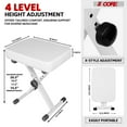 thumbnail image 2 of Keyboard Bench X Style Piano Stool Thick Padded Max 20.5 inch Height Adjustable Keyboards Chair White KBBWHHD, 2 of 8