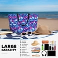 thumbnail image 3 of Yiaed blue Skull purple flower Print Large Capacity Beach Travel Bag - Waterproof Zipper Vacation Tote for Sandproof Storage, and Camping, 3 of 5