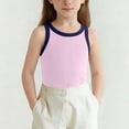 thumbnail image 4 of Kids Solid Color Tank Top Boys Girls Cotton Crew Neck Sleeveless Workout Vest Summer Loose Fit Undershirts Breathable Lightweight T Shirt Comfy Tops Casual Clothes Pink 1-2 Years, 4 of 6