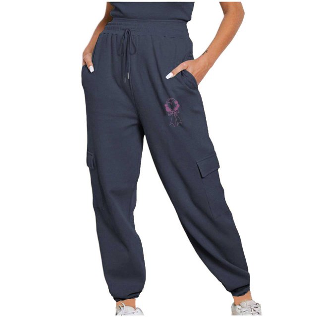 Womens Jogging Pants Casual Sweatpants With Pocket Elastic Waist Pants For Workout Running