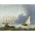 thumbnail image 2 of Ludolf Bakhuysen 24x19 Gold Ornate Framed and Double Matted Museum Art Print Titled - Rough Sea with a Dutch Yacht (1694), 2 of 4