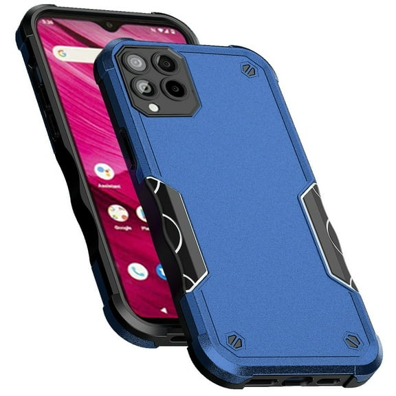 For Revvl 6X 5G (T-Mobile) Tough Shockproof Hybrid Heavy Duty Dual Layer TPU Bumper Rugged Rubber Defend Armor Cover ,Xpm Phone Case [ Blue ]