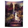 thumbnail image 3 of Ambesonne Fantasy Art Tablecloth Rectangular Table Cover, Surreal Elf Garden, 52"x70", Magenta Green, 3 of 4
