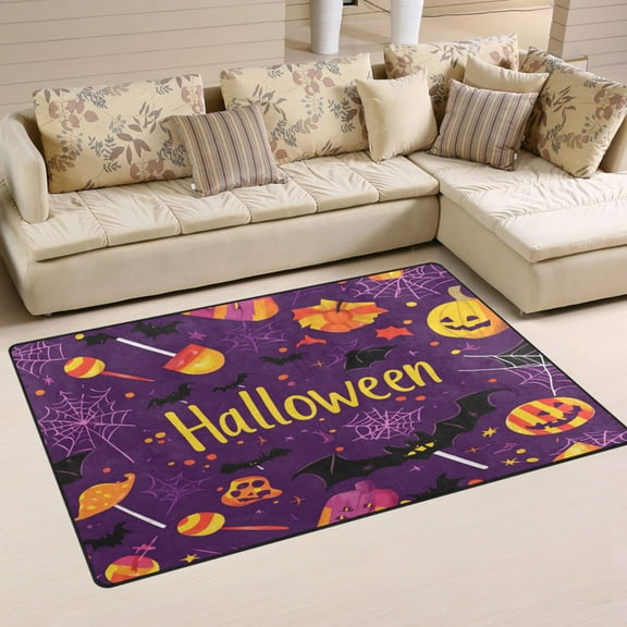 Non-Slip Area Rug 31"x20" Indoor Washable Floor Mats Carpet Printed for Living Room, Bedroom, Home Decor Halloween Celebration