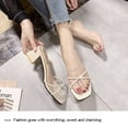 thumbnail image 2 of 1 Pair of Transparent Sandals Chunky Heel Slippers Casual Heel Shoes Footwear Supplies (Beige Size 37, 6.5US, 4UK，37.5EU, 9.2355Inch), 2 of 6