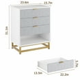 thumbnail image 5 of 4-Drawer Gray Wood Dresser for Bedroom with Gold Metal Legs, Modern Chest of Drawers Organizer for Living Room, Entryway, 5 of 6