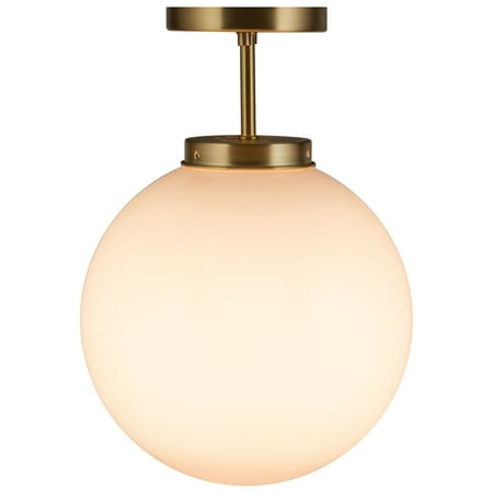 

Topbuy Modern Globe Ceiling Lamp Semi Flush Mount Ceiling Light with Acrylic Lamp Shade