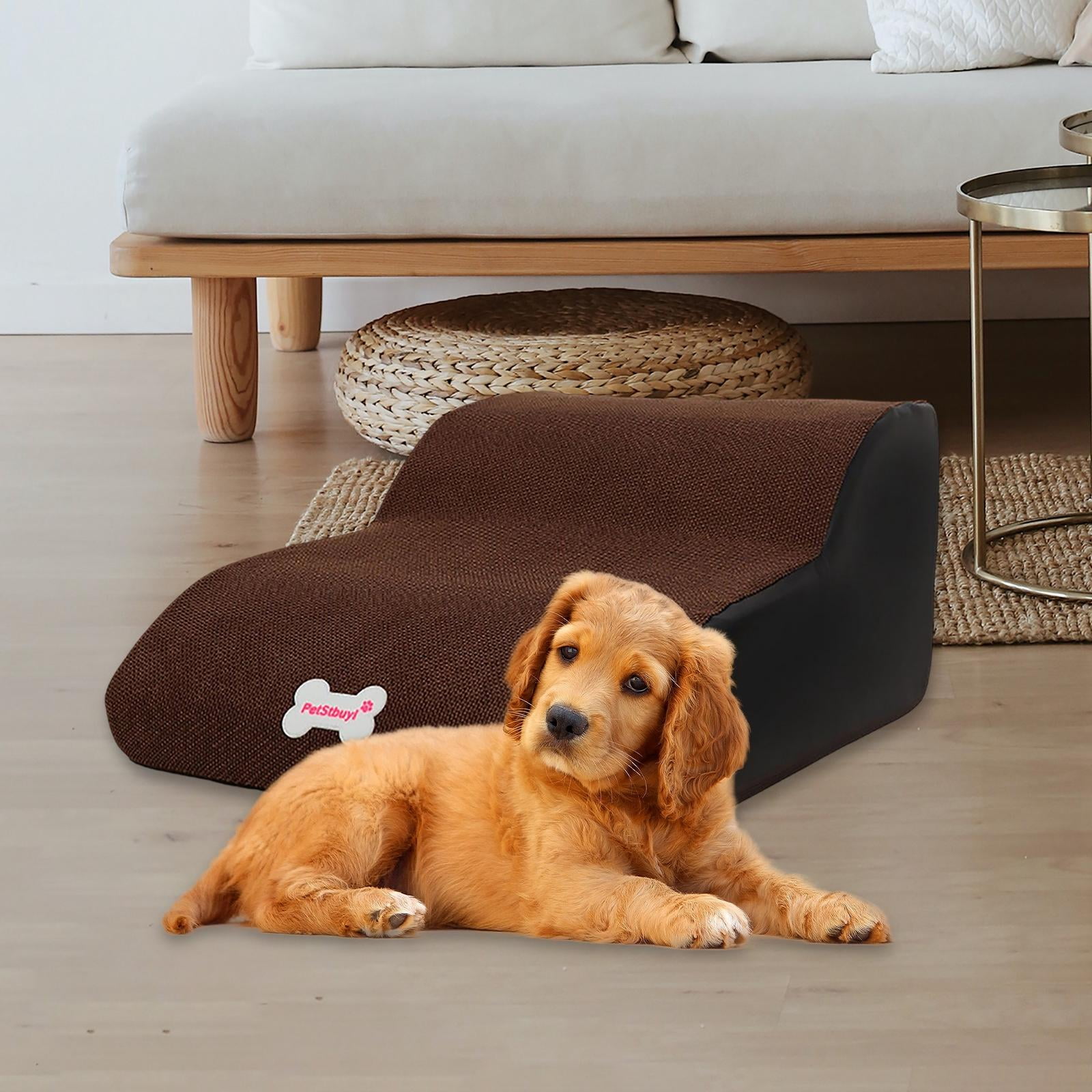 Elodie Dog Sofa Bed 2 Steps Pet Stairs Easy Climb Dog Ramp Steps Washable Coffee Other 30x35x20cm