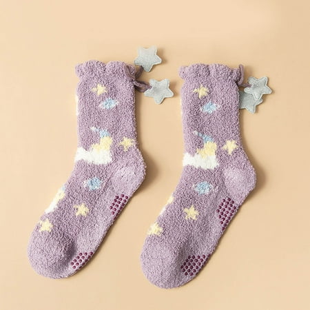 

Women Socks Winter Women Winter Thickened Coral Fleece Socks Nonslip Floor Socks Stockings Christmas Gifts Socks for Women