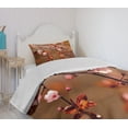 thumbnail image 4 of Ambesonne Nature Quilted Bedspread Set 2 Pcs, Sakura Flourishing, Twin Size, Pale Pink Dark Coral, 4 of 6