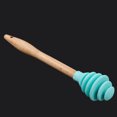 thumbnail image 3 of Silicone Honey Dipper Sticks Wood Handle Jam Dippers Syrup Stirrer for Honey Pot Jar Container Random Color, 3 of 7