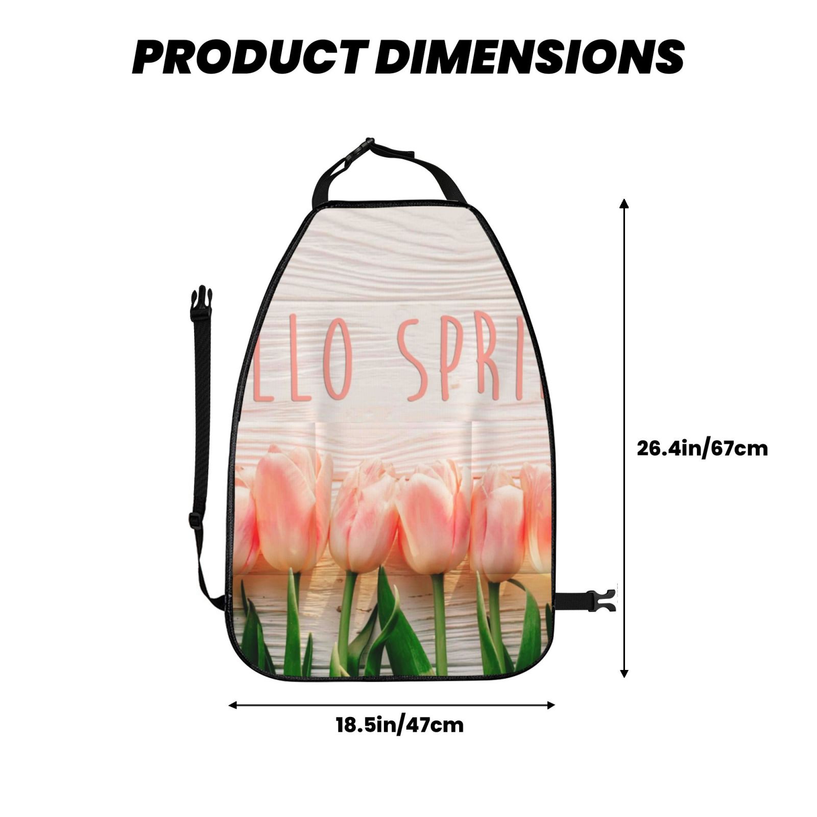 Xecao Hello Spring Pattern Car Seat Back Protector 2 Pack Large Capacity Pocket, Kick Mats Back Seat Protector